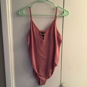 Blush Pink  Ribbed Bodysuit